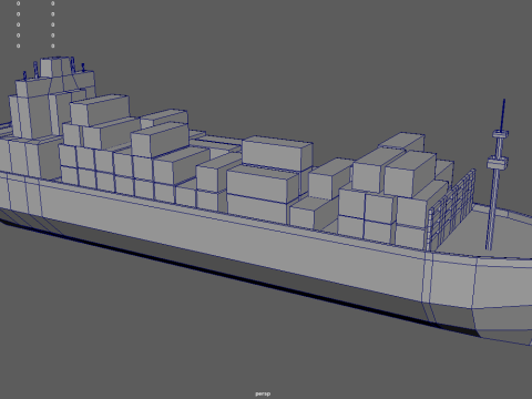 Low Poly Cargo Ship 01 3Dモデル