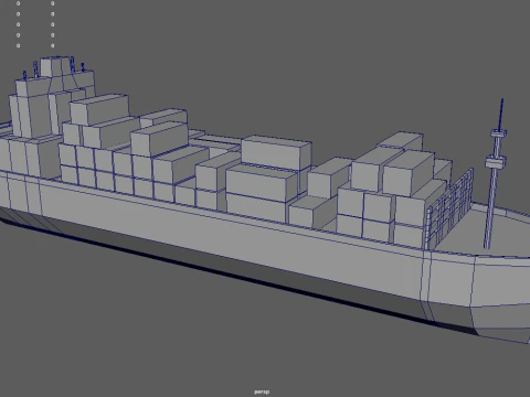 Low Poly Cargo Ship 01 3D Model