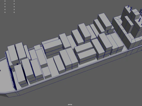 Low Poly Cargo Ship 01 3D Model