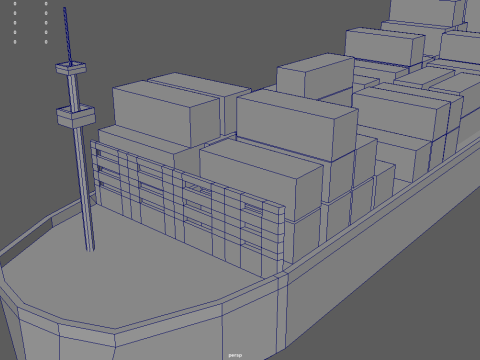 Low Poly Cargo Ship 01 3Dモデル