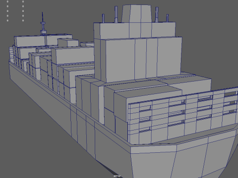 Low Poly Cargo Ship 01 3Dモデル