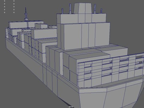 Low Poly Cargo Ship 01 3D Model