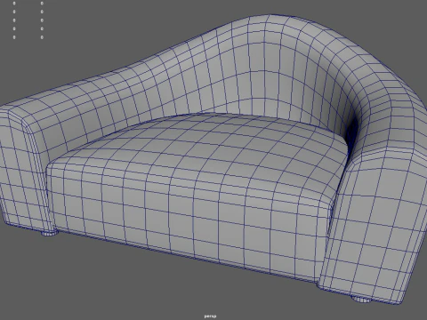 Gebogenes Sofa 3D Modell