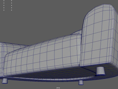 Gebogenes Sofa 3D Modell