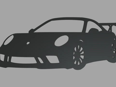 Silhueta de parede Porsche 911 GT3 Modelo de Impressão 3D