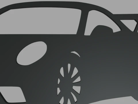 Porsche 911 GT3 Wall Silhouette 3D Print Model
