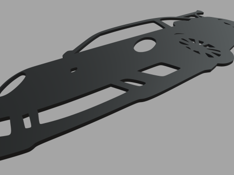 Porsche 911 GT3 Wall Silhouette 3D Принт Модель