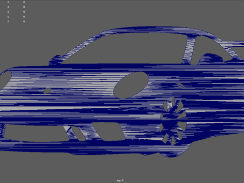 Porsche 911 GT3 Wall Silhouette 3D Принт Модель