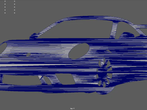 Porsche 911 GT3 Wall Silhouette 3D Print Model