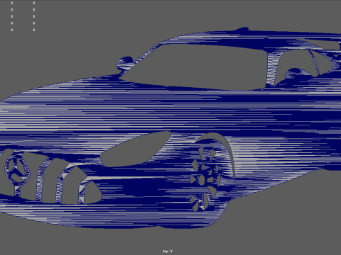 Mercedes-Benz AMG GT Wall Silhouette 3D Print Model