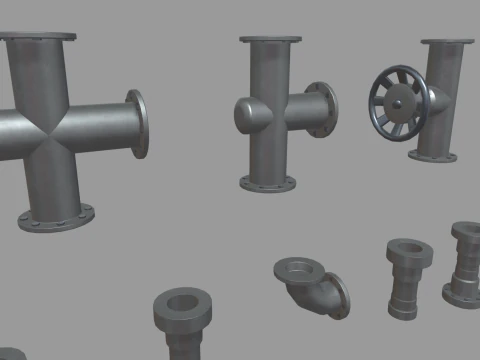 Pacchetto tubi Low Poly Modello 3D