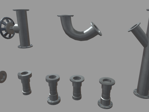 Low Poly Pipes Pack Modelo 3D