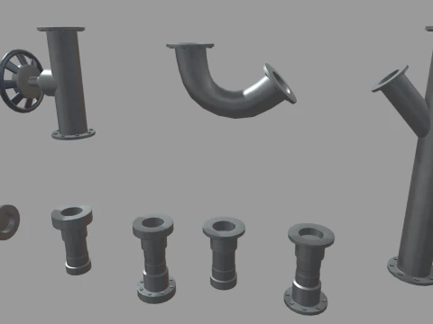 Pacchetto tubi Low Poly Modello 3D