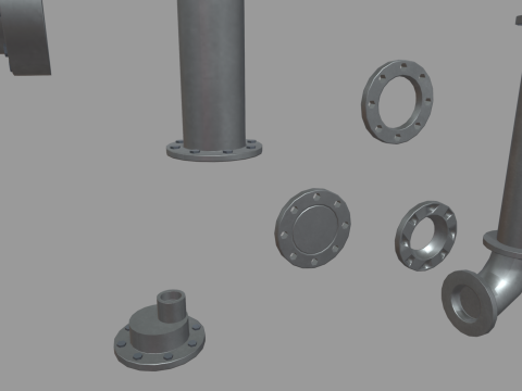 Low Poly Pipes Pack Modelo 3D