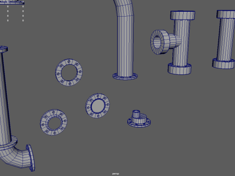 Low Poly Pipes Pack Modelo 3D