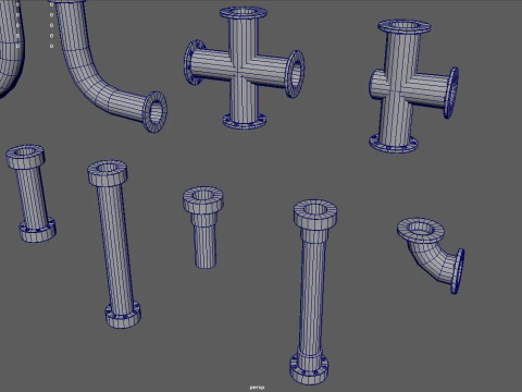 Pacchetto tubi Low Poly Modello 3D