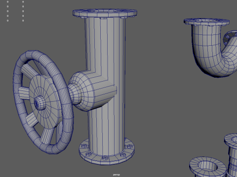 Low Poly Pipes Pack Modelo 3D