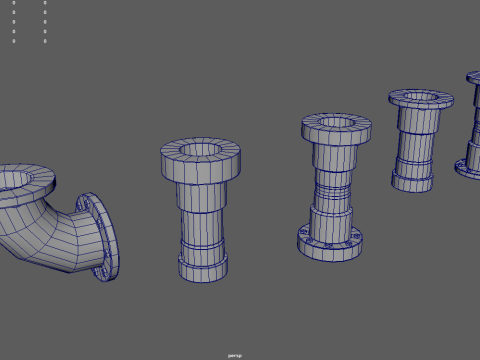 Low Poly Pipes Pack Modelo 3D