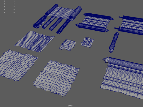 Old Papyrus Parchments 3D Model