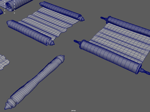 Old Papyrus Parchments 3D Model
