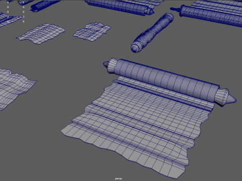 Old Papyrus Parchments 3D Model