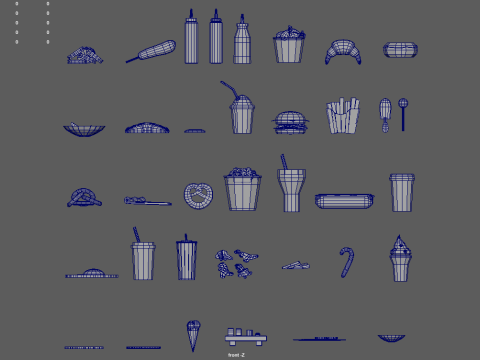 Low Poly Fast Food Pack 01 3D मॉडल