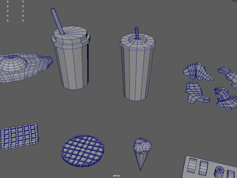 Low Poly Fast Food Pack 01 3D मॉडल