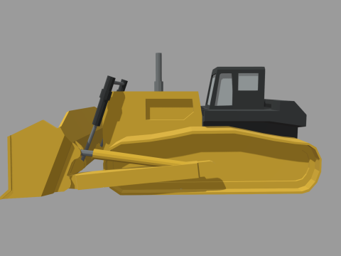 Low Poly Hydraulic Bulldozer 01 3D Model