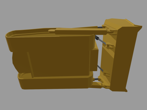 Low Poly Hydraulic Bulldozer 01 3D Model