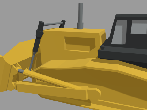 Low Poly Hydraulic Bulldozer 01 3D Model