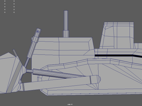 Low Poly Hydraulic Bulldozer 01 3D Model