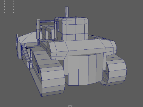 Low Poly Hydraulic Bulldozer 01 3D Model