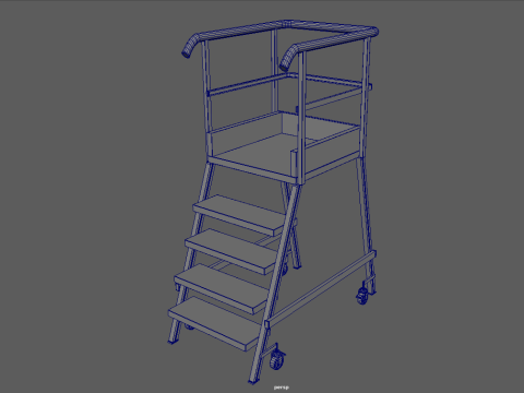 Industrial Warehouse Stair 3D Model