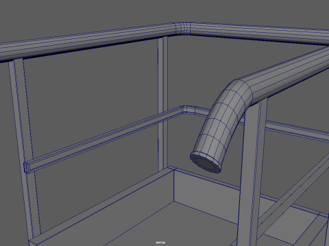 Industrial Warehouse Stair 3D Model