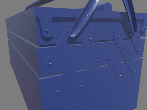 Metal Cantilever Toolbox 3D Model