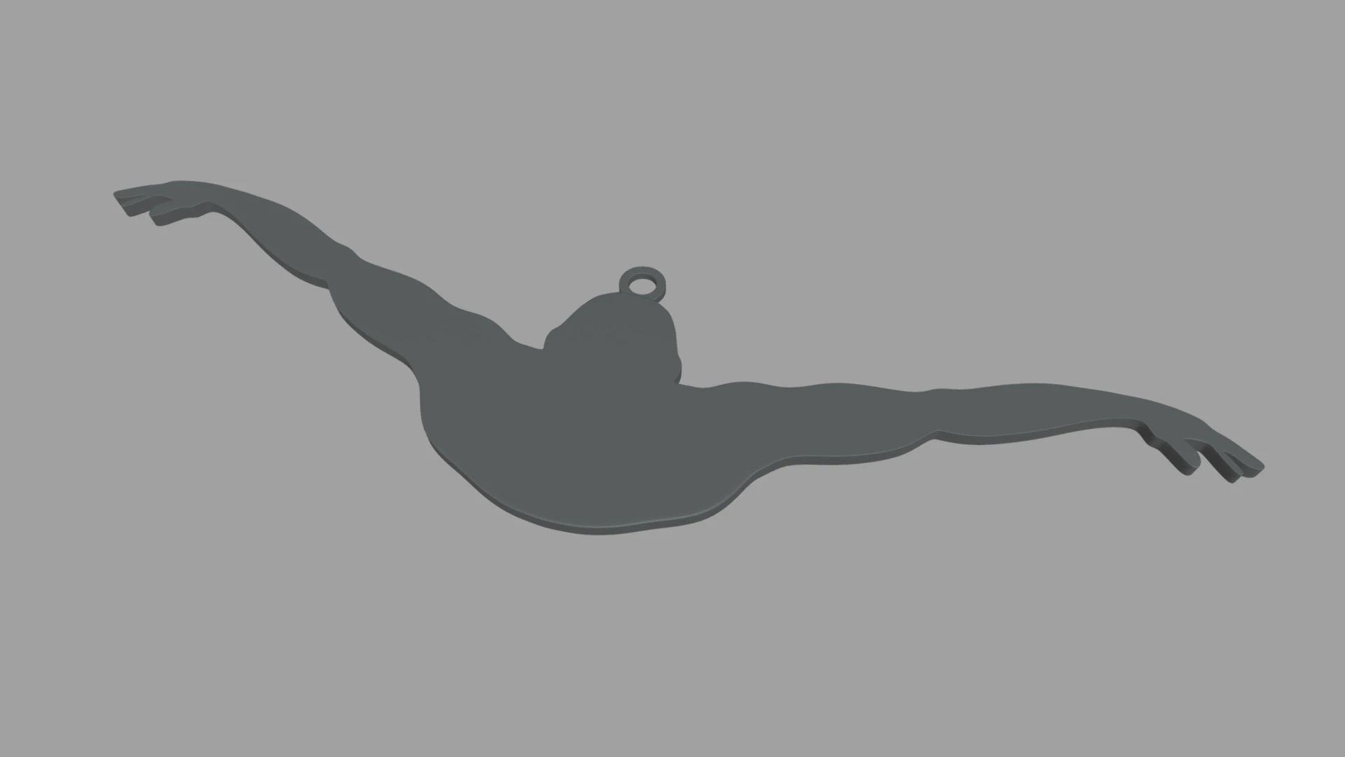 Swimming Natation Key Ring Chain 01 3D Print Model .c4d .max .obj .3ds .fbx .stl .blend
