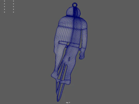 Bike Key Ring Chain 02 3D Print Model