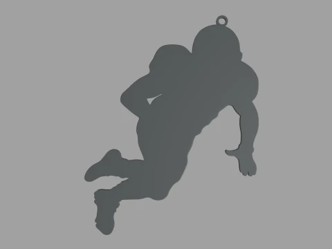 American Football Key Ring Chain 01 3D Print Model