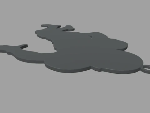 American Football Key Ring Chain 01 3D Print Model