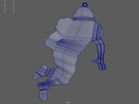 American Football Key Ring Chain 01 3D Print Model