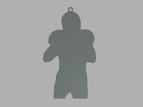 American Football Key Ring Chain 02 3D Print Model