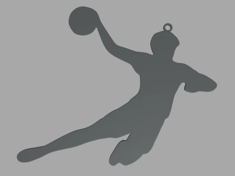 ハンドボールキーホルダーチェーン01 3Dプリントモデル