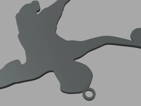 ハンドボールキーホルダーチェーン01 3Dプリントモデル