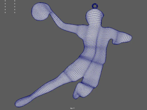 ハンドボールキーホルダーチェーン01 3Dプリントモデル