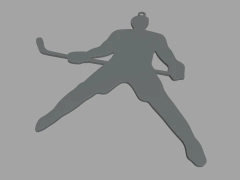 Hockey-Schl&uuml;sselanh&auml;nger 01 3D Druckmodell
