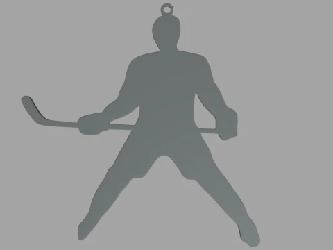 Hockey Key Ring Chain 01 3D Print Model