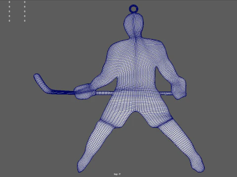 Hockey Key Ring Chain 01 3D Print Model