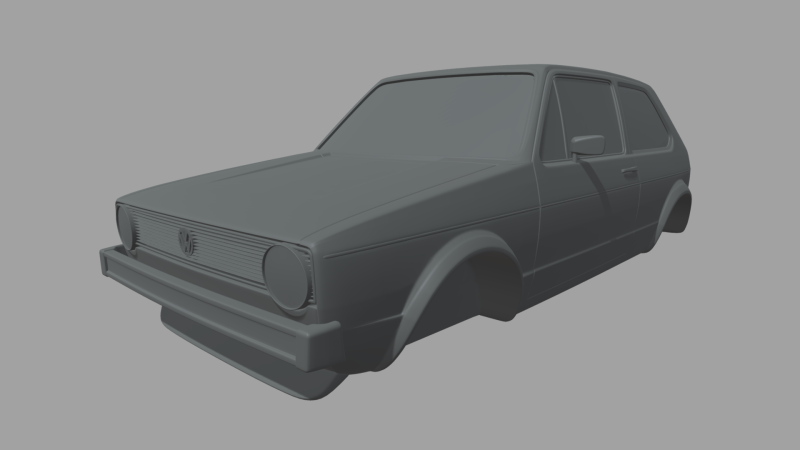 Volkswagen Golf MK1 Miniature 3D Print Model .c4d .max .obj .3ds .fbx .stl .blend