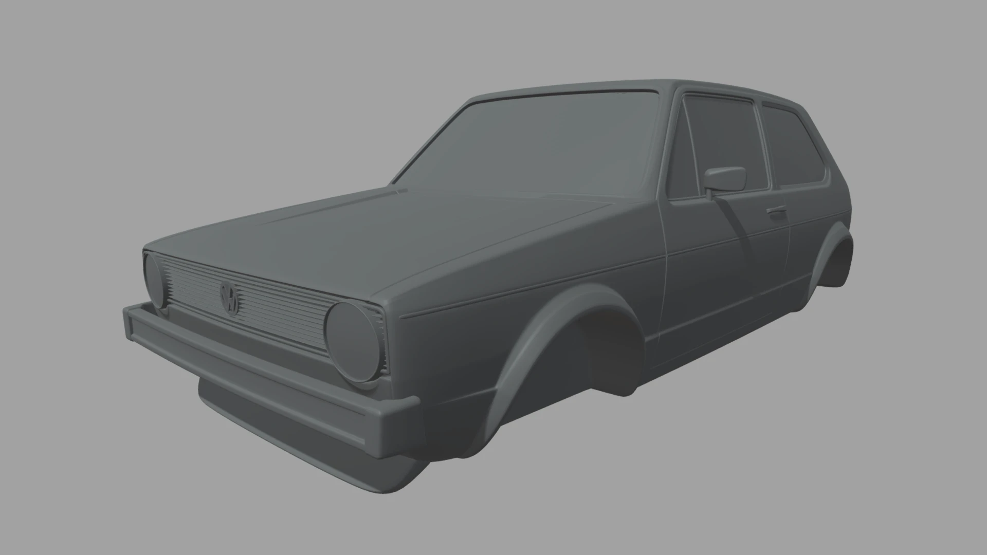 Volkswagen Golf MK1 Miniature 3D Print Model .c4d .max .obj .3ds .fbx .stl .blend