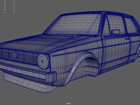 Volkswagen Golf MK1 Miniature 3D Print Model